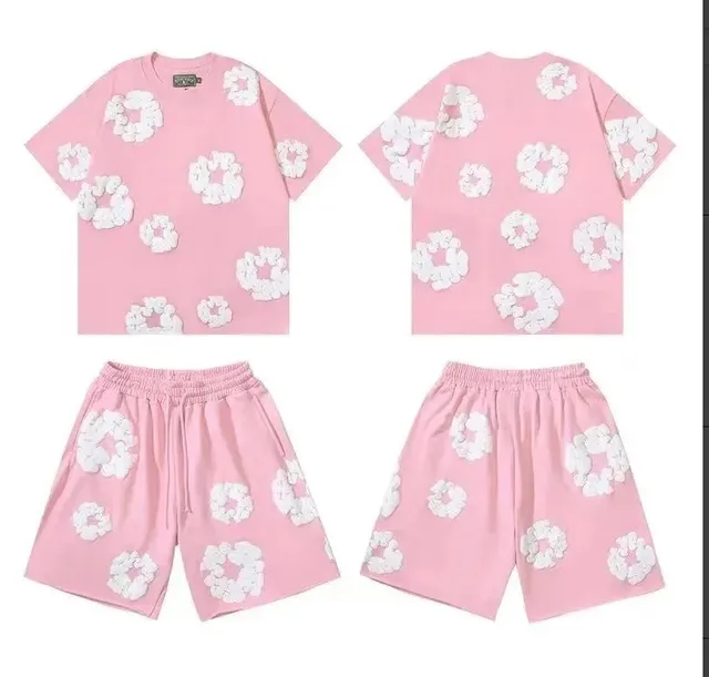 Denim Tears Shorts Set Floral Appliqué