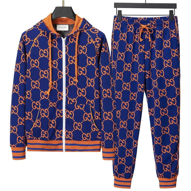 Gucci GG Monogram Track Suit Blue Orange