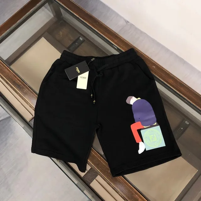 Fendi Logo Appliqué Shorts Cartoon Figure Patch