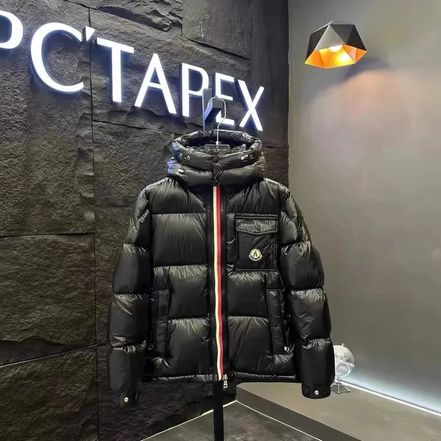 Moncler Puffer Jacket Classic Logo Stripe