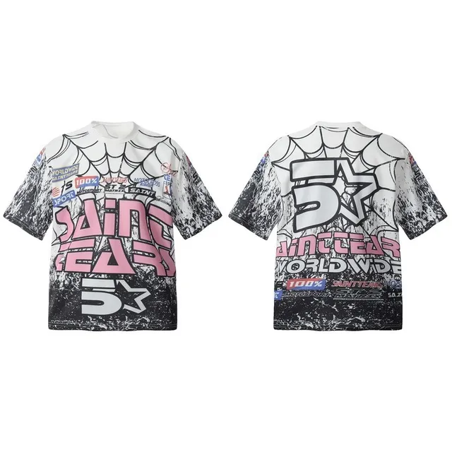 Saint Laurent × 5MC2 Graphic T-Shirt Spiderweb Print