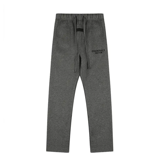 Dark gray plush straight leg pants