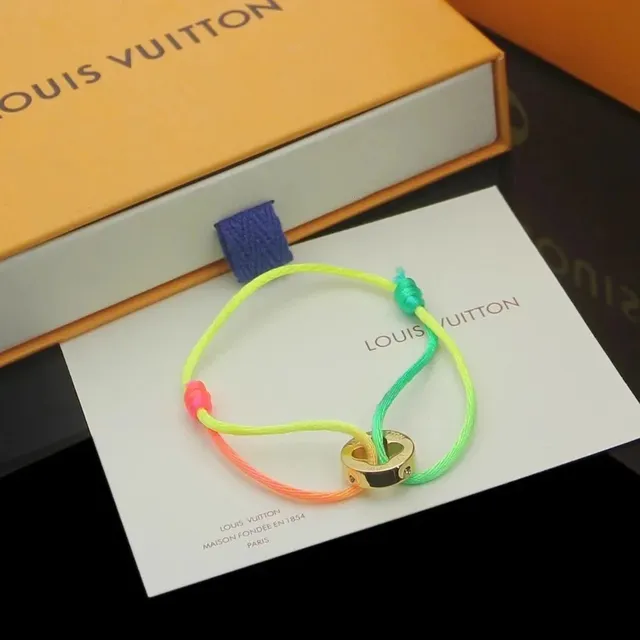 Louis Vuitton Signature Bracelet Multicolor Rope with Gold-Tone Clasp