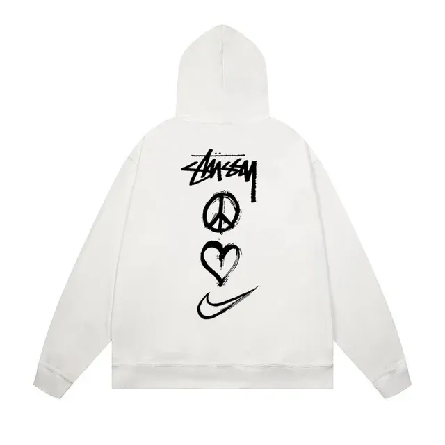 Stüssy × Nike hoodies sweatshirts Peace Heart Swoosh
