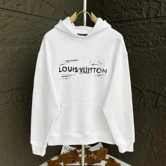 Louis Vuitton Hooded Sweatshirt Distressed Logo Print
