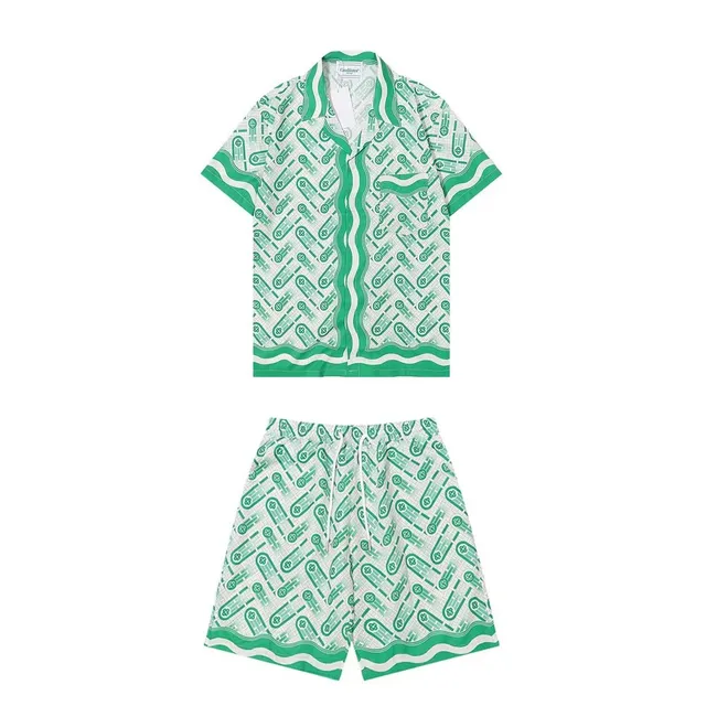 Casablanca Printed Short-Sleeve Shirt and Shorts Set Key Pattern