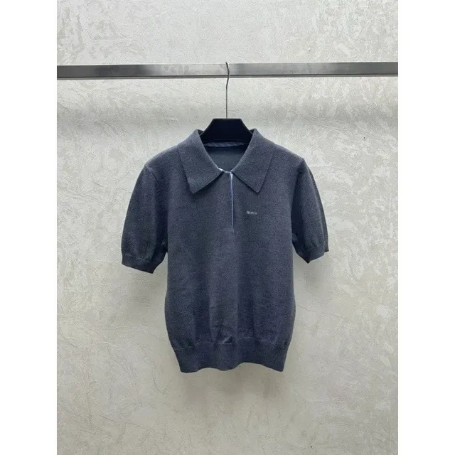 Miu Miu Knit Polo Shirt Mini Logo