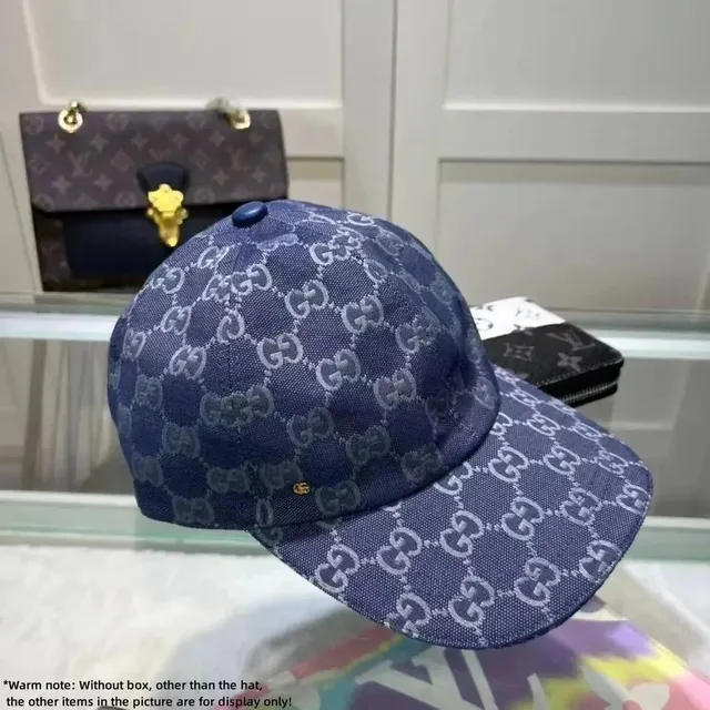 Gucci GG Monogram Cap Navy Blue