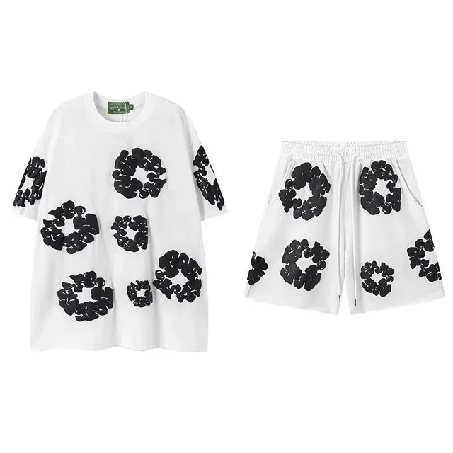 Denim Tears Scrunchie Print Set White with Black Scrunchie Motif