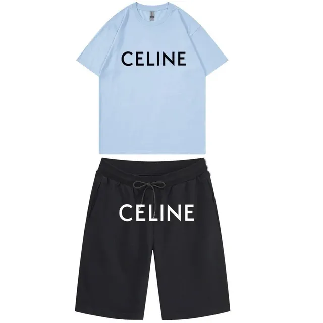 Celine Logo Set Light Blue and Black