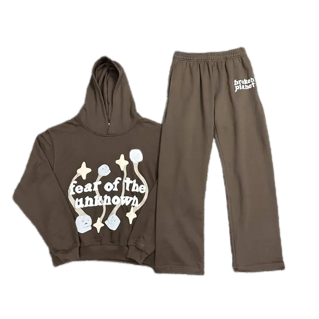 Broken Planet Hoodie and Joggers Set Fear of the Unknown Graphic