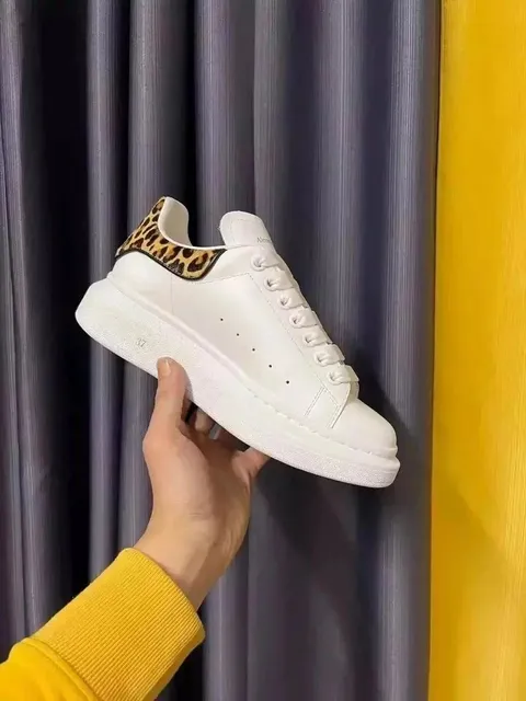 Alexander McQueen Oversized Sneaker Leopard Heel Tab