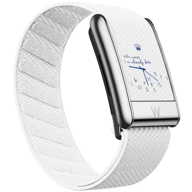 Richard Mille smartwatch band white woven strap with clock-face display