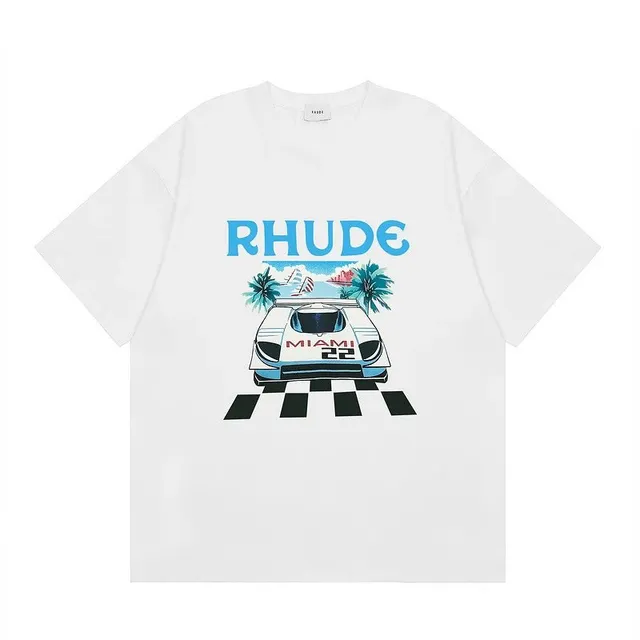 Rhude Graphic Tee Miami 22 Race Car Print