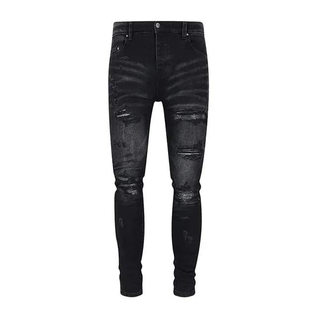 Distressed Skinny Jeans Black Wash