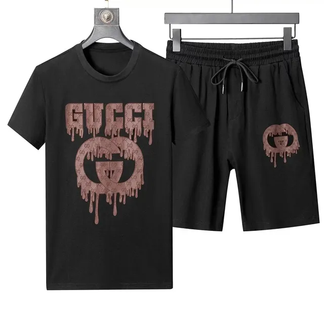 Gucci T-Shirt and Shorts Set Dripping GG Logo