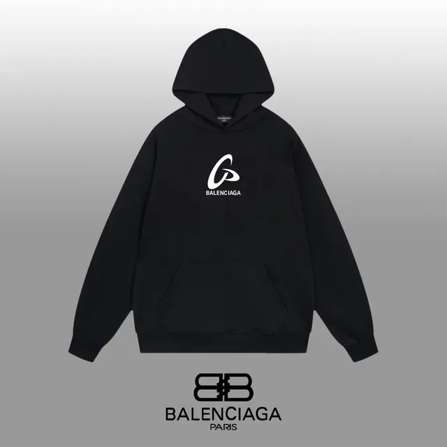 Balenciaga Logo Hoodie White Logo