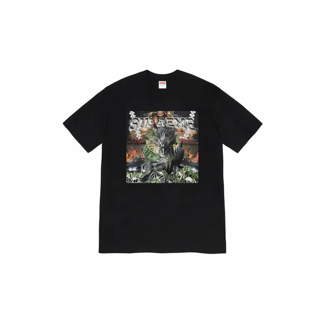 Supreme Graphic Tee Dragon and Money Print