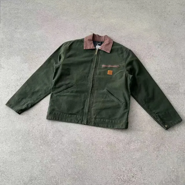 Carhartt Active Jacket Olive with Brown Collar