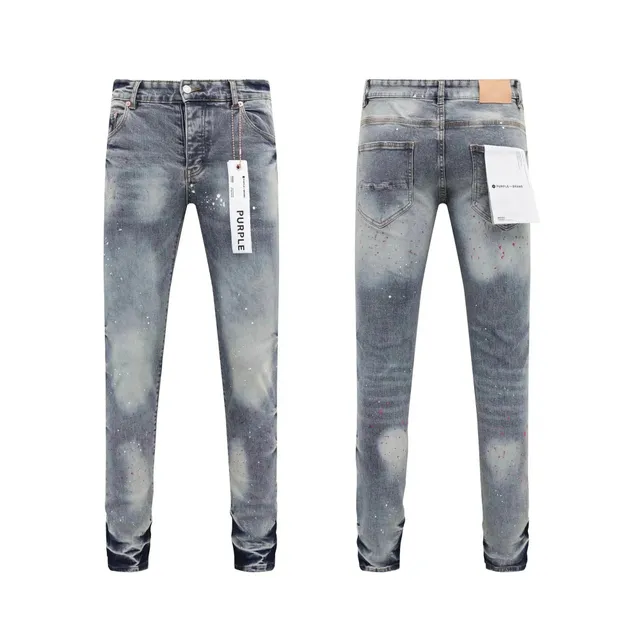 Purple Brand Slim Fit Jeans Splatter Paint Wash