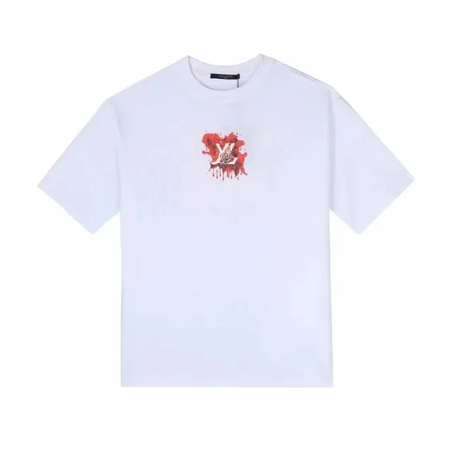 Louis Vuitton T-Shirt Red Splatter LV Logo