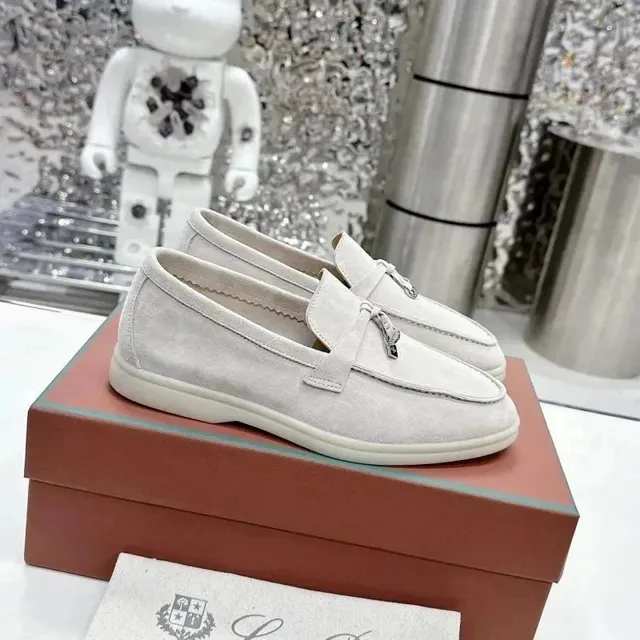 Prada Loafer Suede with Logo Tab