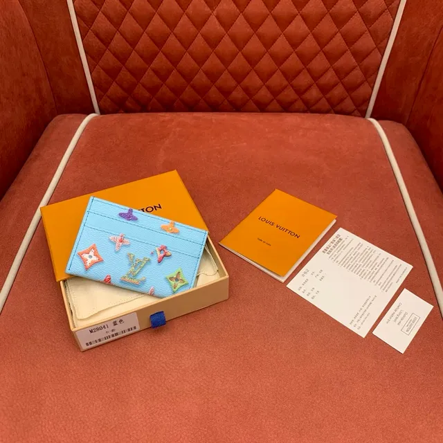 Louis Vuitton Card Holder Multicolor Embroidered Stars