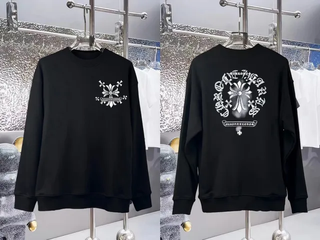 Chrome Hearts Crewneck Sweatshirt Cross Logo Print Black