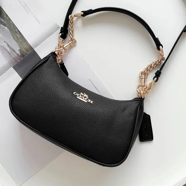 Coach Shoulder Bag Pebbled Leather