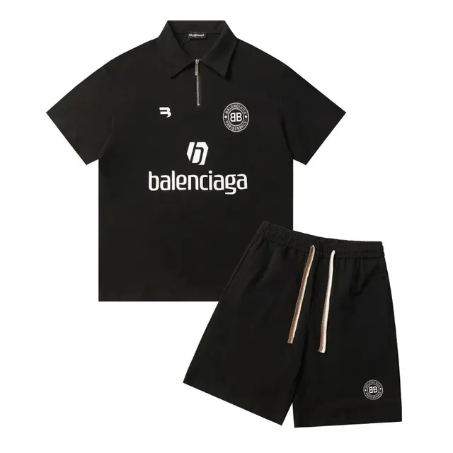 Balenciaga Polo & Shorts Set BB Logo