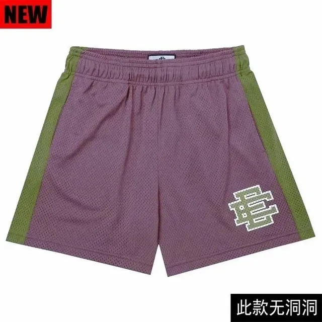Fear of God Essentials Mesh Shorts Purple with Green Side Panels
