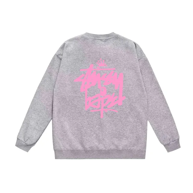 Stüssy × BAPE Crewneck Sweatshirt Pink Graffiti Logo