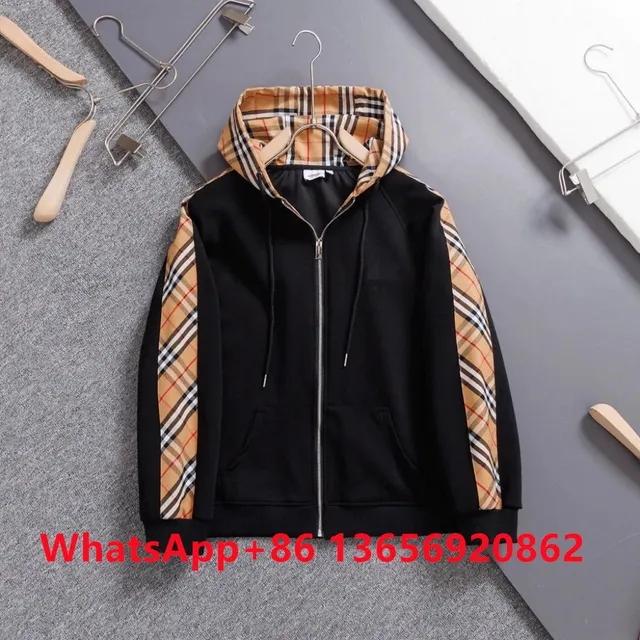 Burberry Zip-Up Hoodie Vintage Check Sleeve