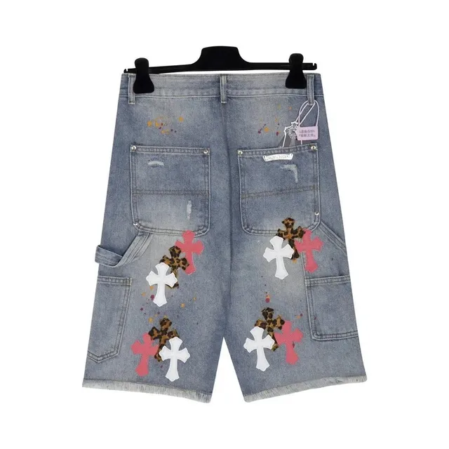 Chrome Hearts Cargo Shorts Cross Patch & Paint Splatter