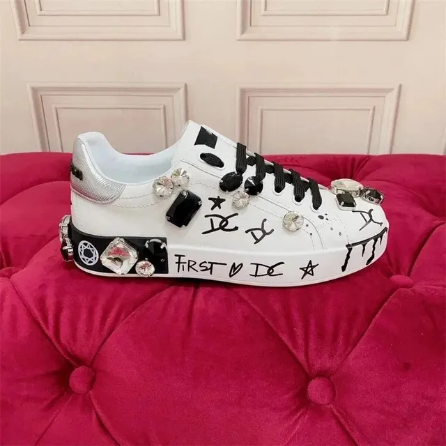 Dolce & Gabbana Sneaker Crystal-Embellished Graffiti