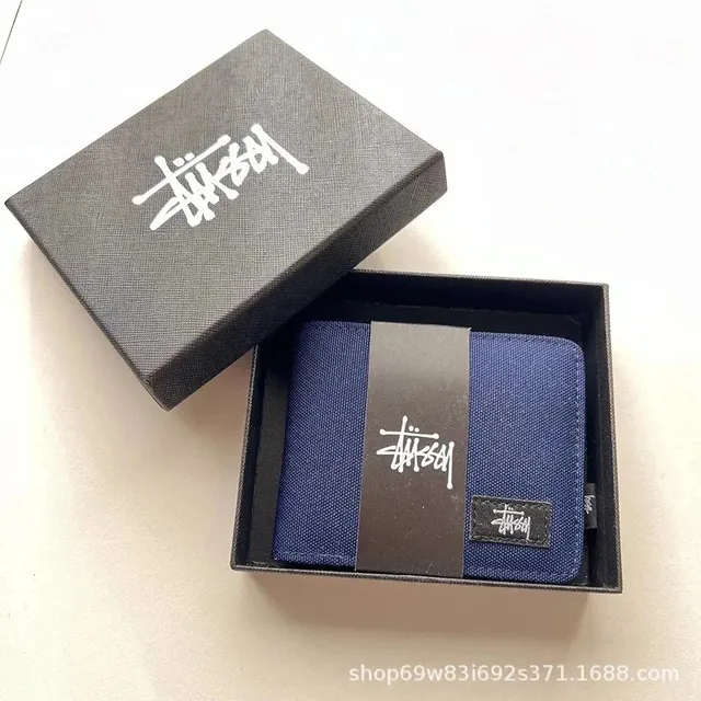 Stüssy Bifold Wallet Navy Canvas