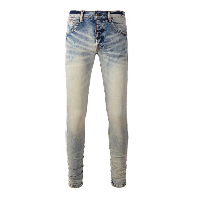 Slim Fit Jeans Distressed Light Wash