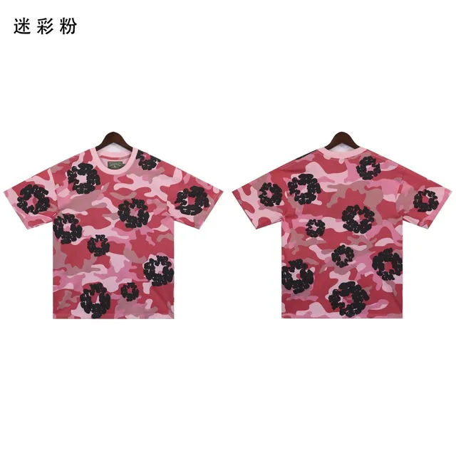 Short-Sleeve T-Shirt Camouflage Print with Floral Motif