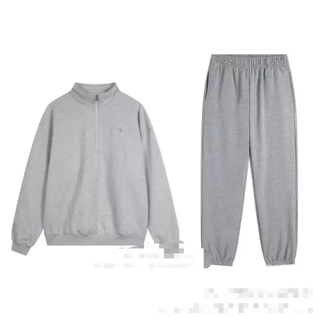 Calvin Klein Half-Zip Sweatshirt & Joggers Set Heather Grey