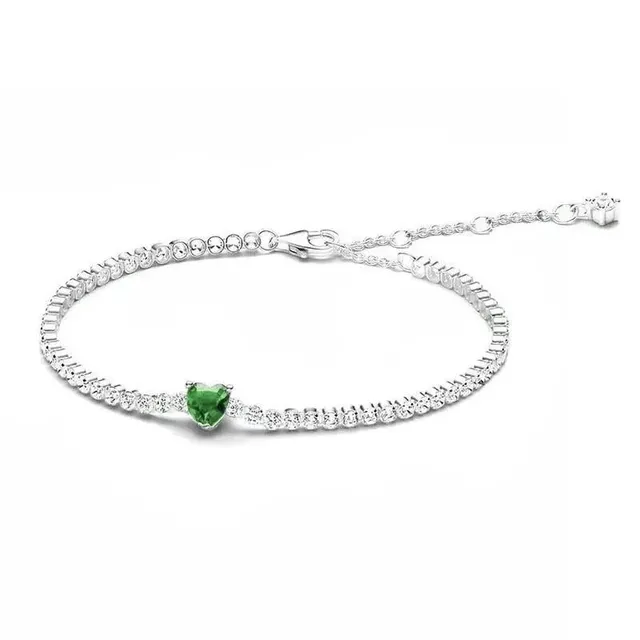 Tiffany & Co. Heart Bracelet Emerald Heart with Pavé Diamonds