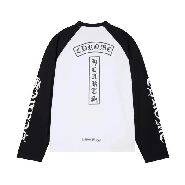 Raglan Long Sleeve Tee Chrome Hearts Logo Print