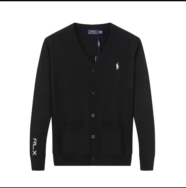 Polo Ralph Lauren V-Neck Cardigan RLX Logo Sleeve