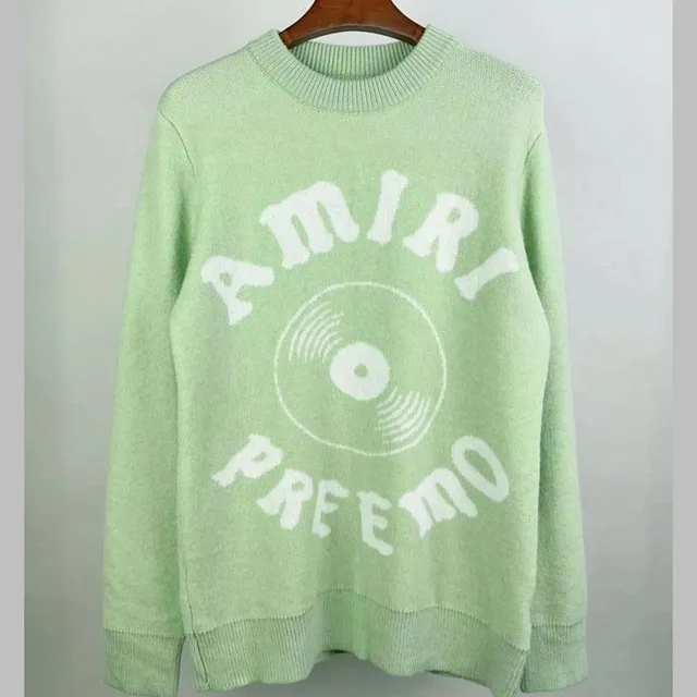 Amiri Knit Sweater Vinyl Record Logo