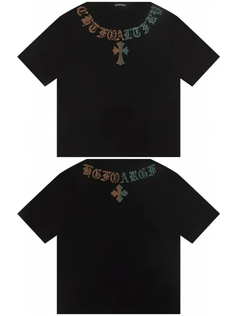 Chrome Hearts Cross T-Shirt Crystal Embellished