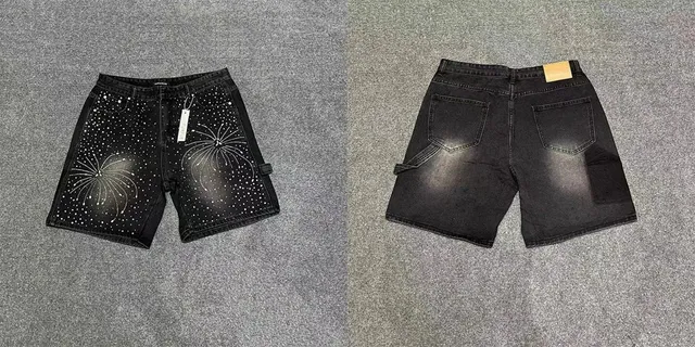 Denim Shorts Firework Embellished