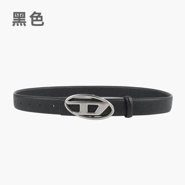 Diesel Logo Buckle Belt Metallic Logo