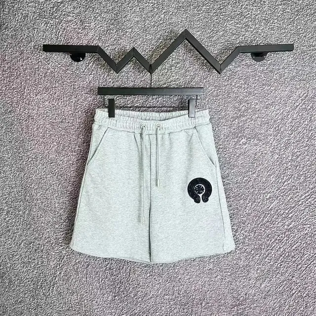 Chrome Hearts Logo Shorts Heather Grey with Black Embroidery