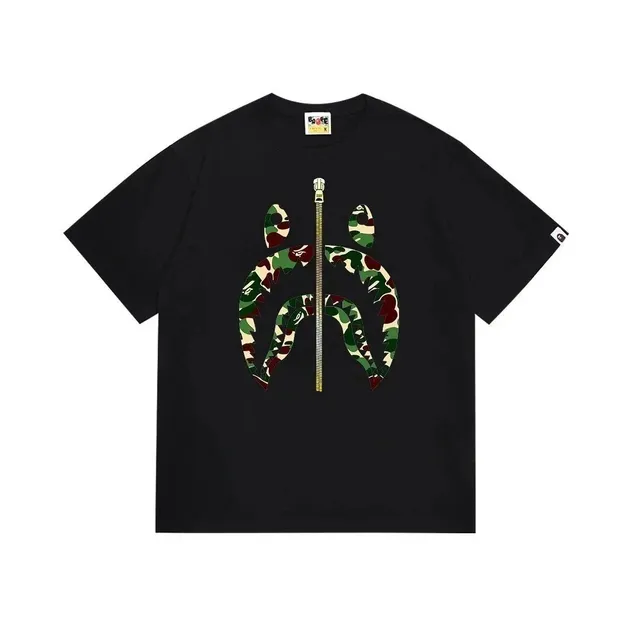 BAPE Shark Tee Camo Zipper Graphic