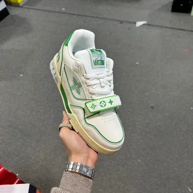 Louis Vuitton LV Trainer White Green