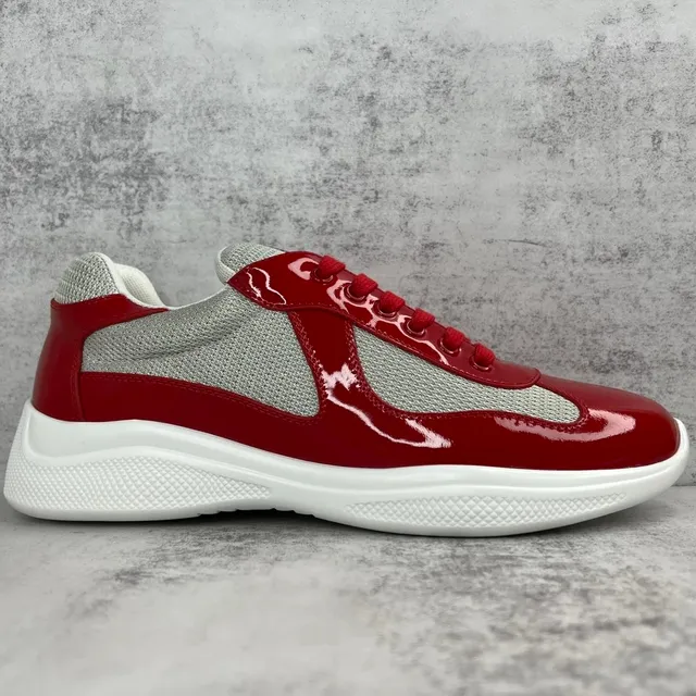 Prada Linea Rossa Trainer Patent Red and Mesh